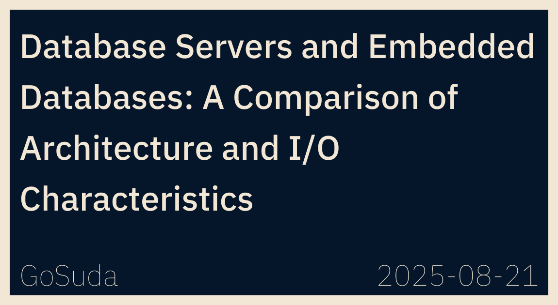 Database Servers and Embedded Databases
